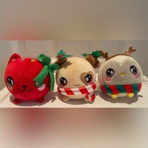 Squeezamals Christmas Trio Cat, Dog, Penguin EUC!!